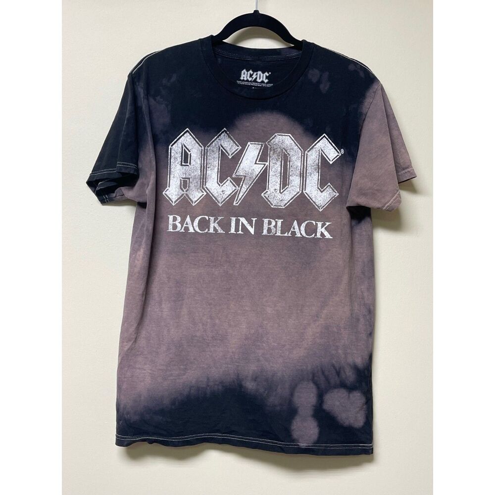 AC/DC Band Tee, Bleached Out, Black, Sz S